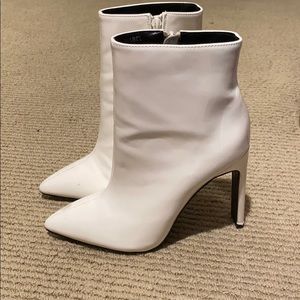 White heeled boots